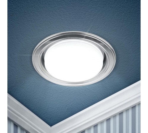 Светильник точечный встраиваемый под лампу KL35 13Вт GX53 серебро/хром  Б0017630  ЭРА