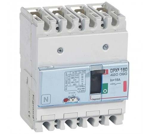 Автоматический выключатель DPX3 160 термомагнитный расцепитель 36кА 400В 4П 16А  420090  Legrand