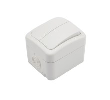 Выключатель двухклавишный Mini OG OG IP54, о/у, белый  KR-78-0602  Kranz