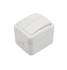 Выключатель двухклавишный Mini OG OG IP54, о/у, белый  KR-78-0602  Kranz