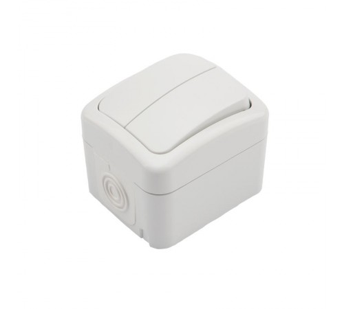 Выключатель двухклавишный Mini OG OG IP54, о/у, белый  KR-78-0602  Kranz