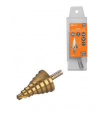 Сверло по металлу ступенчатое, 10-45 мм, 8 ступеней, нитрид., HSS, цилиндр. хв., "Рубин"   SQ1090-0721  TDM