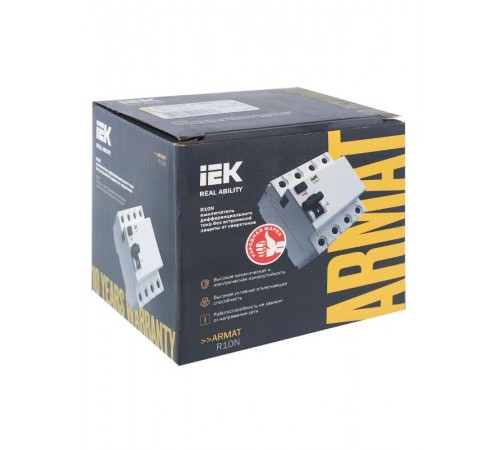 Выключатель дифференциальный (УЗО) R10N 4P 40А 100мА тип AC ARMAT  AR-R10N-4-040C100  IEK