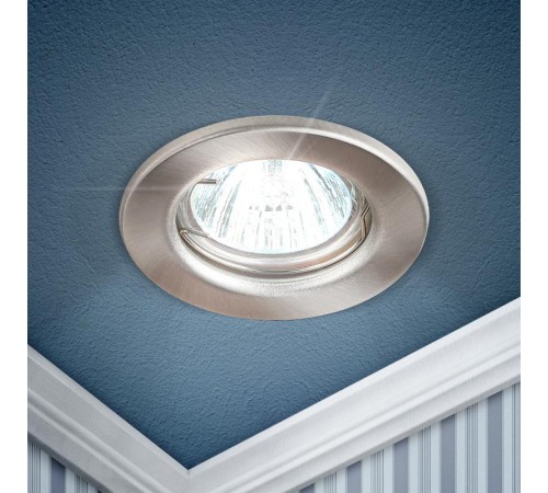 Светильник точечный встраиваемый под лампу ST1 50Вт MR16 сатин никель штампованный  C0043800  ЭРА