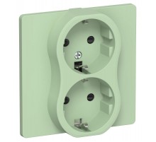 FLITE Розетка 2-ая с заземлением со шторками быстрозажимные клеммы 16А РСш12-1-К-ФлФ фисташковый  FI-R24C-16-1-K93  IEK