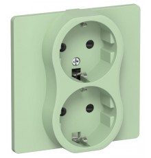 FLITE Розетка 2-ая с заземлением со шторками 16А РСш12-0-К-ФлФ фисташковый  FI-R24C-16-K93  IEK