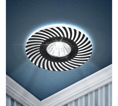 Светильник светодиодный DK LD32 BK /1 декор cо светодиодной подсветкой MR16 220V max 11W черный  Б0046908  ЭРА