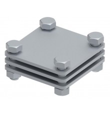 Соединитель плоского проводника до 40 мм три пластины, гор. цинк, 391162  МС-162-ГЦ   Ostec