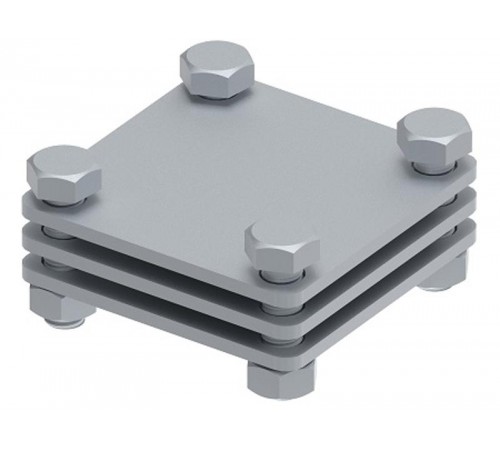 Соединитель плоского проводника до 40 мм три пластины, гор. цинк, 391162  МС-162-ГЦ   Ostec