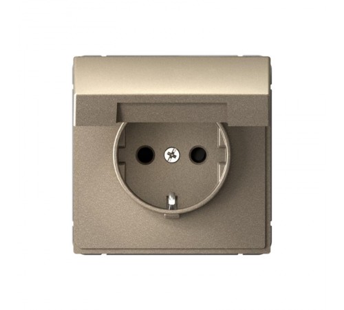 ArtGallery Шампань Розетка с заземлением со шторками с крышкой, 16А, IP20,  механизм, быстрозажим. клем.  GAL000546S  SE