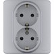 Inspiria Алюминий Розетка 2-ая с заземлением С/У 16А с рамкой  673752  Legrand