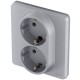 Inspiria Алюминий Розетка 2-ая с заземлением С/У 16А с рамкой  673752  Legrand