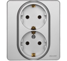 Inspiria Алюминий Розетка 2-ая с заземлением С/У 16А с рамкой  673752  Legrand