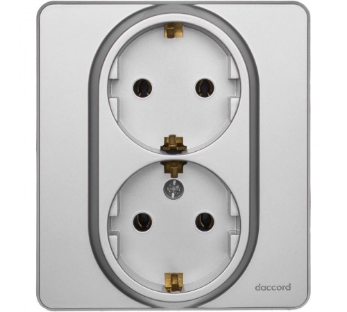 Inspiria Алюминий Розетка 2-ая с заземлением С/У 16А с рамкой  673752  Legrand