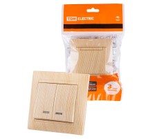 Выключатель 2 кл. с подсветкой 10А сосна "Лама"  SQ1815-0305  TDM