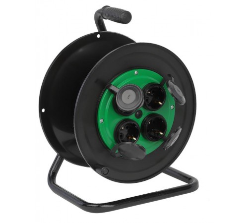 Катушка пластиковая RP-4e-IP44 для подключения провода 4 розетки c заземлением с защитными крышками  Б0055423  ЭРА