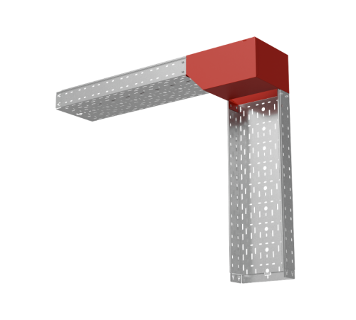 Угол вертикальный внешний L 100х300 мм с разворотом трассы на 90 град "ПЛЮС"  VLPDplus90-100-300-L  КМ-профиль
