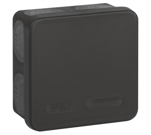 Распаячная коробка  KOR-80-80-40-9g-2MP-B двухкомпонентная HF стойкая к УФ 80х80х40мм черная прямой монтаж IP67 KOR-80-80-40-9g-2MP-B  Б0062822  ЭРА