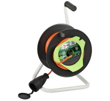 Удлинитель силовой  RP-1-2x1.5-50m на пластиковой катушке без заземления 1 розетка 50м ПВС 2x1,5мм2   Б0059772  ЭРА