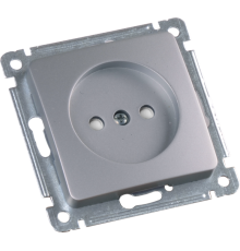 Розетка скрытой установки, одноместная, со шторкой, механизм, цвет серебро  РС16-402-06  HEGEL