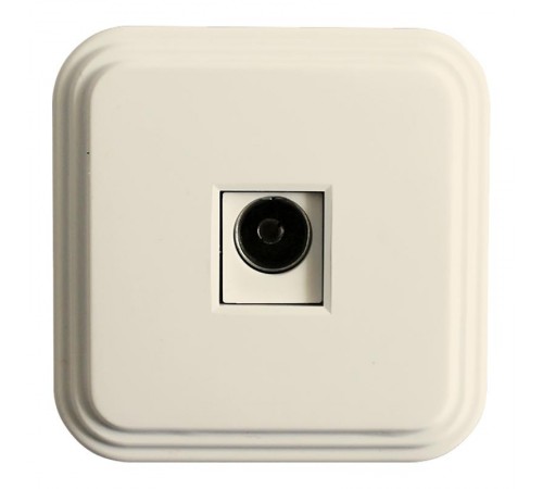 Розетка телевизионная1-местная, 75 Ом, 5-862МГц, PST00-20-20 (ТР-01-БЖ), слоновая кость  49063  STEKKER