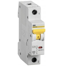 Выключатель автоматический однополюсный ВА47-60 25А C 6кА  MVA41-1-025-C  IEK