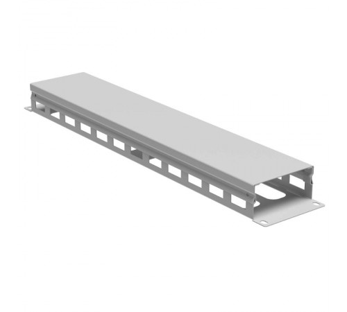 Кабельный органайзер с крышкой и отверстиями 2U, глубина 40 мм, для 19" IT-корпусов ДКС серии STI/CQE, RAL7035  R5CPF1942HE  DKC