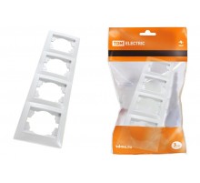 Рамка 4-х постовая горизонтальная белая "Лама"   SQ1815-0032  TDM