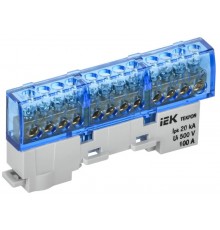 TEKFOR Шина N "ноль" изолированная на универсальном держателе 6х9-12-С  TF-NN10-12-KL-K07  IEK