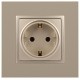 14-2101-04 Розетка с заземлением, 16A-250В, IP20, Эра Elegance, шампань  Б0034268  ЭРА