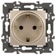 14-2101-04 Розетка с заземлением, 16A-250В, IP20, Эра Elegance, шампань  Б0034268  ЭРА