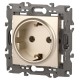 14-2101-04 Розетка с заземлением, 16A-250В, IP20, Эра Elegance, шампань  Б0034268  ЭРА
