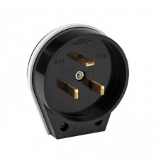 Вилка для разъема РШ-ВШ 32А 250В 2P+PE карболитовая черн.  AS-250-B-02  EKF