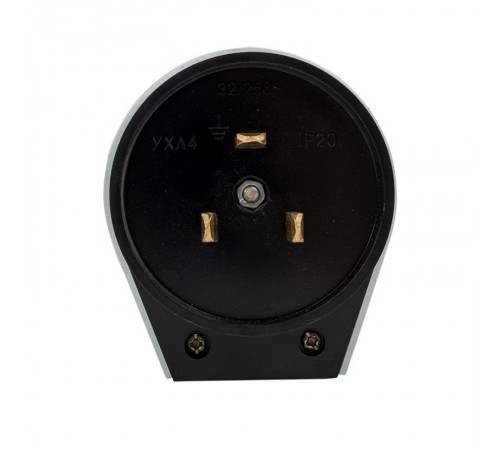 Вилка для разъема РШ-ВШ 32А 250В 2P+PE карболитовая черн.  AS-250-B-02  EKF