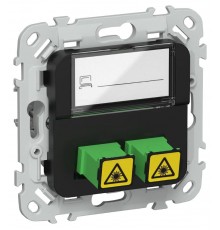 FLITE Розетка 2-ая оптоволоконная РОВ-2-ФлЧ черный  FI-KO20-K02  IEK