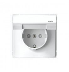 ArtGallery Белый Розетка с заземлением со шторками с крышкой, 16А, IP44,  механизм, быстрозажим. клем.  GAL440146S  SE