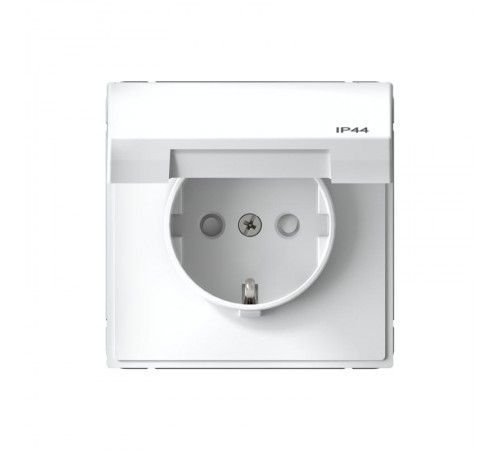 ArtGallery Белый Розетка с заземлением со шторками с крышкой, 16А, IP44,  механизм, быстрозажим. клем.  GAL440146S  SE