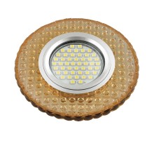Светильник декор.встр Luciole DLS-L143 GU5.3 GLASSY/GOLD GU5.3 доп.LED подсветка 3Вт, стекл,зерк./светло-желтый.  UL-00003884  Fametto