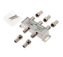 Делитель ТВ   D-F-06 4 ответвления под F разъём в комплекте 5 F разъёмов 5-1000 МГц  Б0048325  ЭРА