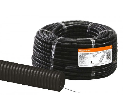 Труба гибкая гофрированная ПНД 40мм с протяжкой легкая (25 м)  SQ0413-0005  TDM