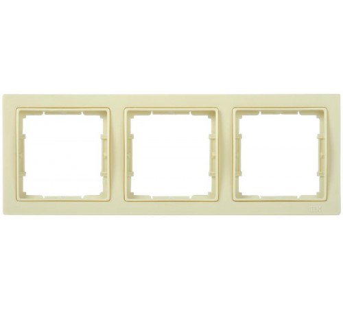 BOLERO Q1 кремовый Рамка 3-местная квадратная РУ-3-БК  EMB32-K33-Q1  IEK