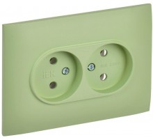 SKANDY Розетка 2-местная без з/к/ш 10А в сб. SK-R10M мятный  SK-R20-10-K06-F  IEK