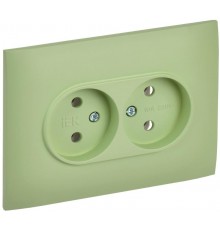 SKANDY Розетка 2-местная без з/к/ш 10А в сб. SK-R10M мятный  SK-R20-10-K06-F  IEK