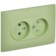 SKANDY Розетка 2-местная без з/к/ш 10А в сб. SK-R10M мятный  SK-R20-10-K06-F  IEK