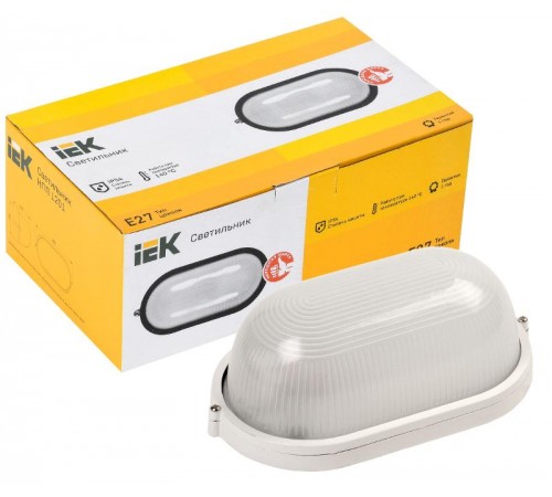 Светильник для ЖКХ НПП 1201 100Вт Е27 IP54 белый/овал  LNPP0-1201-1-100-K01  IEK