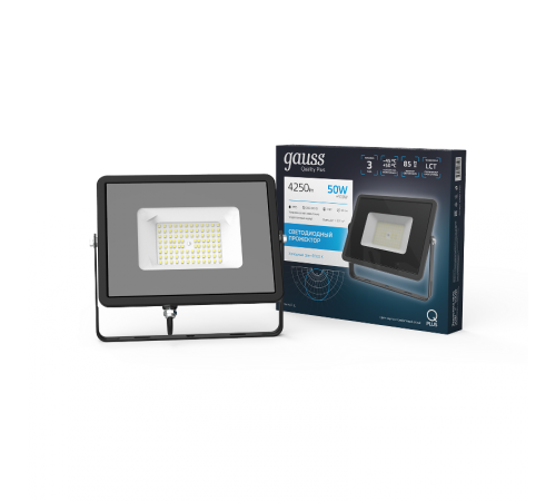 Прожектор светодиодный  Qplus 50W 4250lm 6500K 200-240V IP65 графитовый LED 1/10  690511350  Gauss