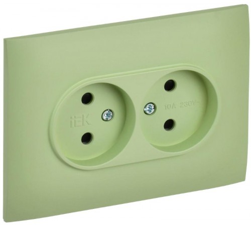 SKANDY Розетка 2-местная без з/к с з/ш 10А сб. SK-R09M мятный  SK-R23-10-K06-F  IEK