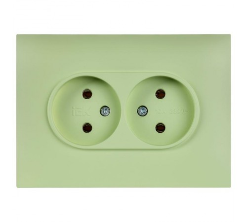 SKANDY Розетка 2-местная без з/к/ш 10А в сб. SK-R10M мятный  SK-R20-10-K06-F  IEK