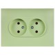 SKANDY Розетка 2-местная без з/к/ш 10А в сб. SK-R10M мятный  SK-R20-10-K06-F  IEK