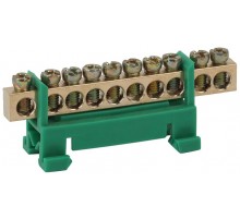 Шина PE "Земля" в изоляторе типа стойка ШНИ 6х9-10-Д-Зеленый (5/200/9600) NO-222-80-1  Б0044129  ЭРА